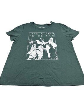 Disney Villains Women's Size XL It's Good To Be Bad Short Sleeve Tee Shirt Green